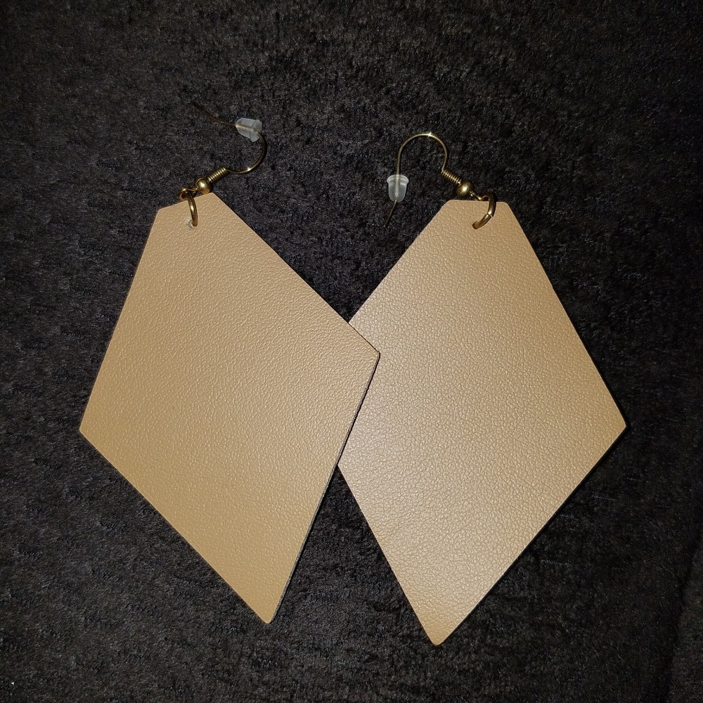 Tan Leather Earrings